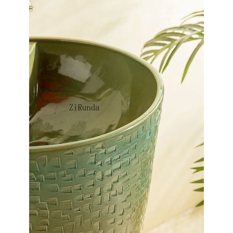 Gekleurde kolomwastafel Buitenwas Binnenplaats Villawastafel Tuin Balkon Badkamer Kolomwastafel