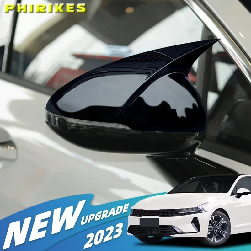 FOR KIA K5 Optima 2020 2021 Car Body SIDE DOOR REARVIEW MIRROR COVER STICKER TRIM Car-styling ABS Carbon Print Auto Parts
