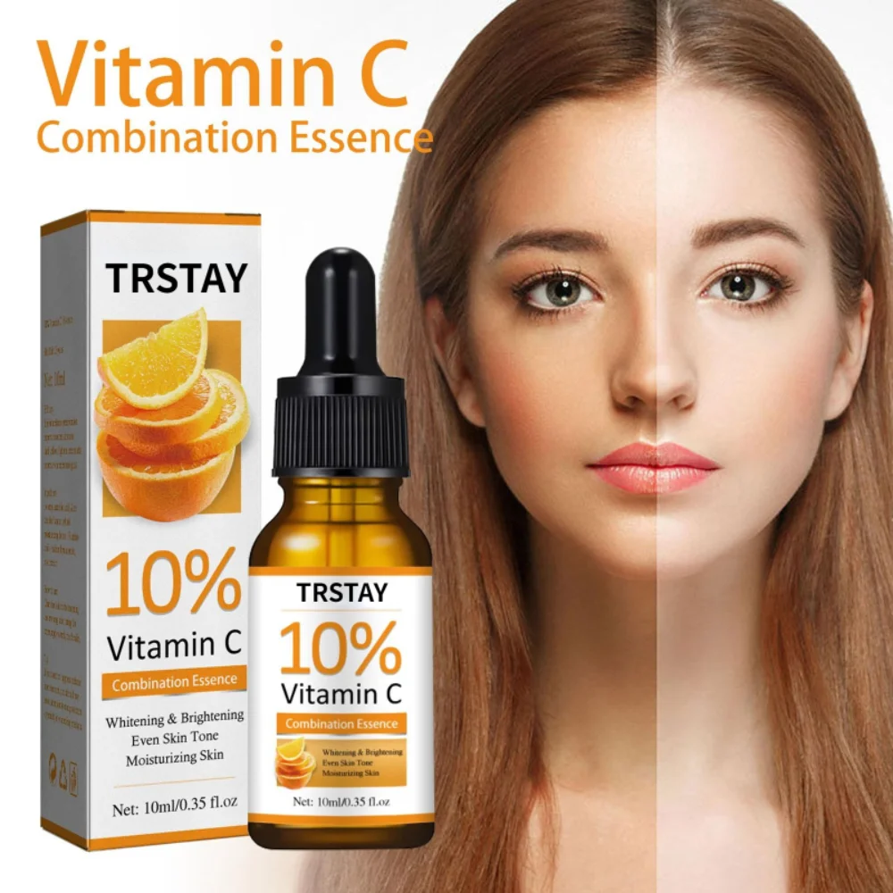 Vitamin C Whitening Facial Essence Hyaluronic Acid Lightens Black Spots Age Spots Sunburn Anti-oxidation Brighten Skin Tone