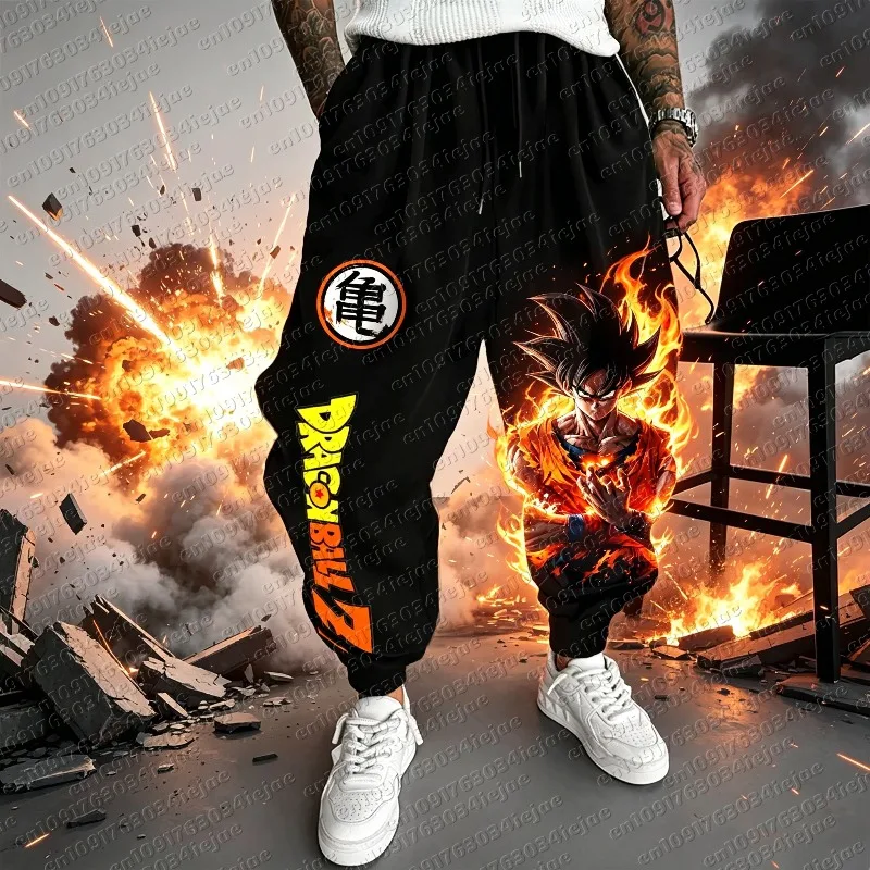 

Dragon Ball Men's Sweatpants Autumn/Winter Trend Retro Anime Printing Loose Casual Workout Harajuku Plus Size Hip Hop Pants