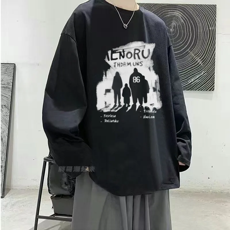 Klassiek en veelzijdig zwaar T-shirt met lange mouwen voor heren in het voorjaar van 2025, nieuwe ins losse en comfortabele eenvoudige casual top