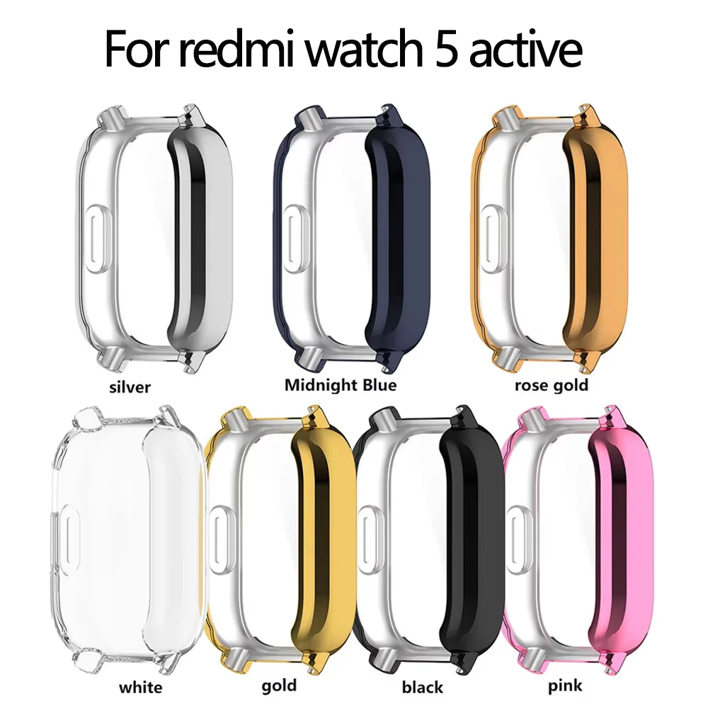 واقي شاشة لساعة Xiaomi Redmi Watch 5 Active حافظة من البولي يوريثان الحراري غطاء حماية ناعم من جميع أنحاء Redmi Watch 4 ملحقات حافظة