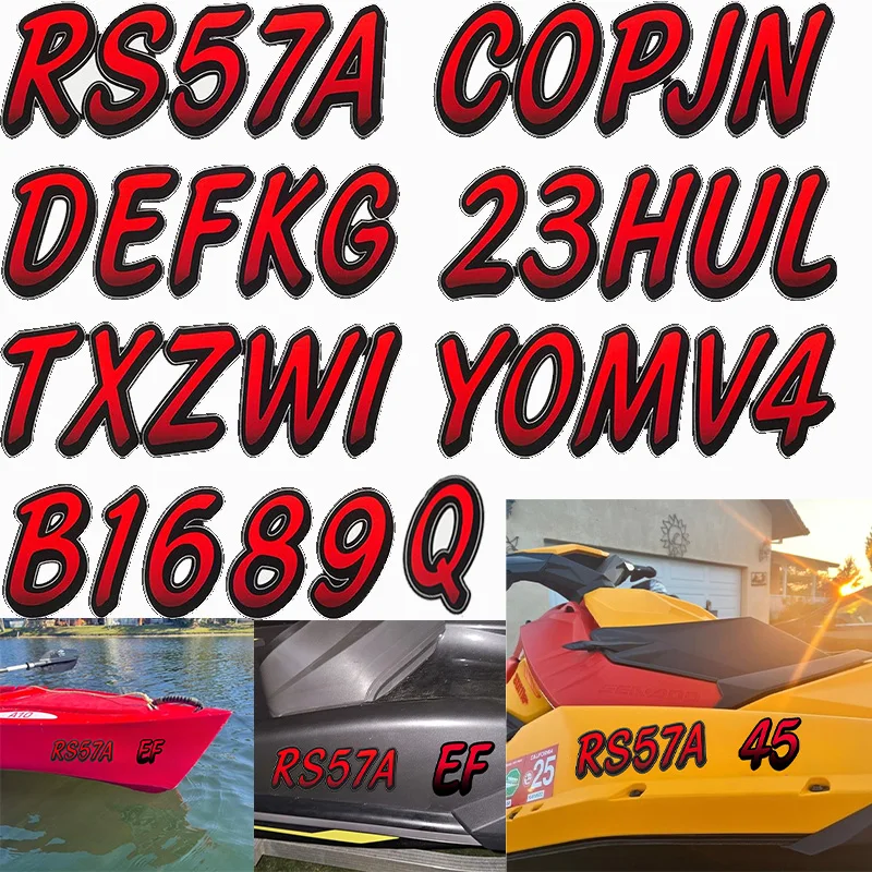 Numbers Letters Boat PWC Registration Stickers Waterproof Vinyl Decals Universal for DIY Kayak Fishing Boat Canoe Car Truck