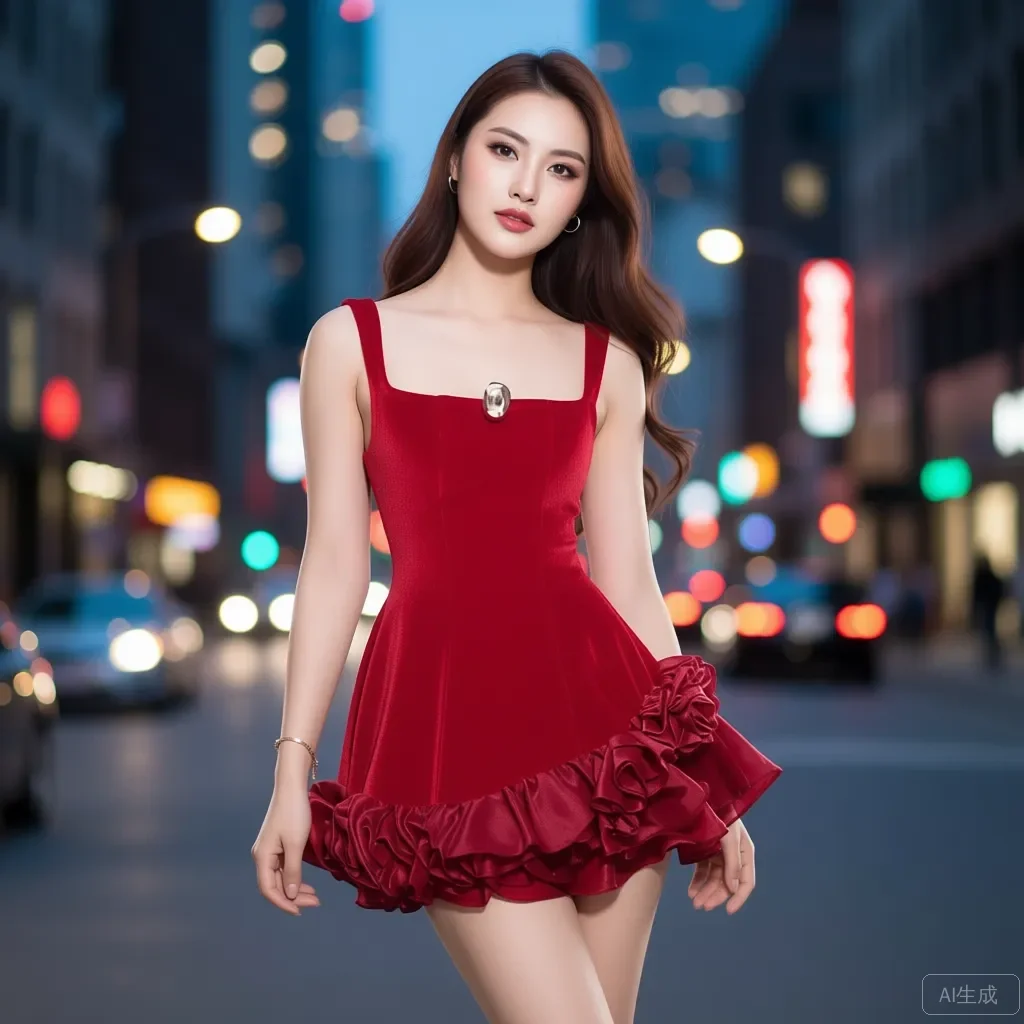 

Red Velvet Mini Dress Women 2026 New Fashion Sexy Bodycon Cocktail Party Dress with Ruffle Flower Applique Short Evening Dresses