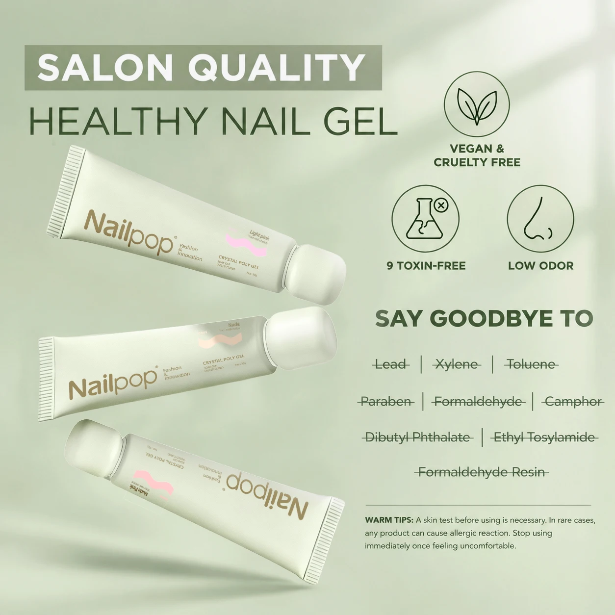 Nailpop Klares Polygel Nagelverlängerungsgel Anti-Sagging Schnellformendes Acrygel Nicht Vergilbend für UV LED Nagelkunst Salon – Detail 1