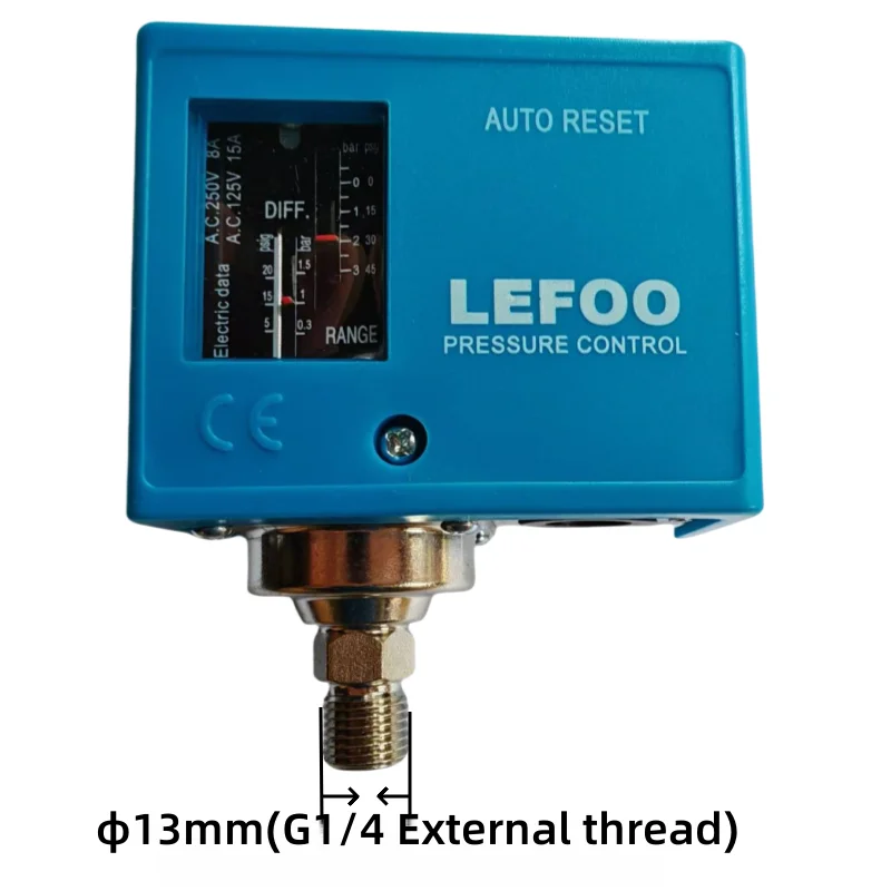Picture 4: LEFOO 12-220V Refrigeration Pressure Switch for Water, Oil, Gas 2-30Bar Refrigerant Controller for Refrigerated Dryer