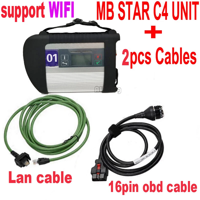 As ferramentas diagnósticas do carro/caminhão de Mercedes-Benz, varredor obd2, com wifi, sd conectam c4, cabo obd2