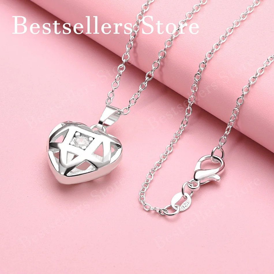 

Изысканное колье-подвеска в форме сердца из стерлингового серебра 925 пробы с цирконом, длина 16-30 дюймов, для женской моды, свадебные украшения, аксессуары