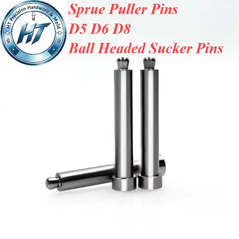 10PCS D5-D8mm Sprue Puller Pin Ball Head Sucker Pin Mold Puller Bolt Accessories for Injection Machine