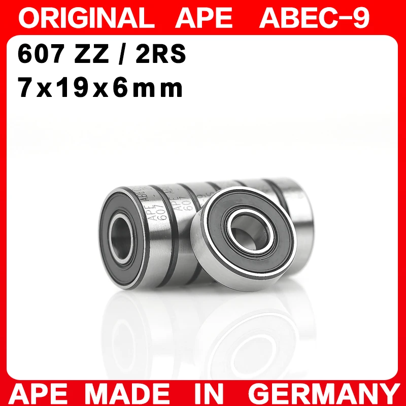 10-100PCS Germany ABEC-9 Bearing 607 ZZ 2RS 7*19*6 mm 607-2RS 607ZZ Z  RS LB LU - 2Z Miniature Precision Ball Bearings