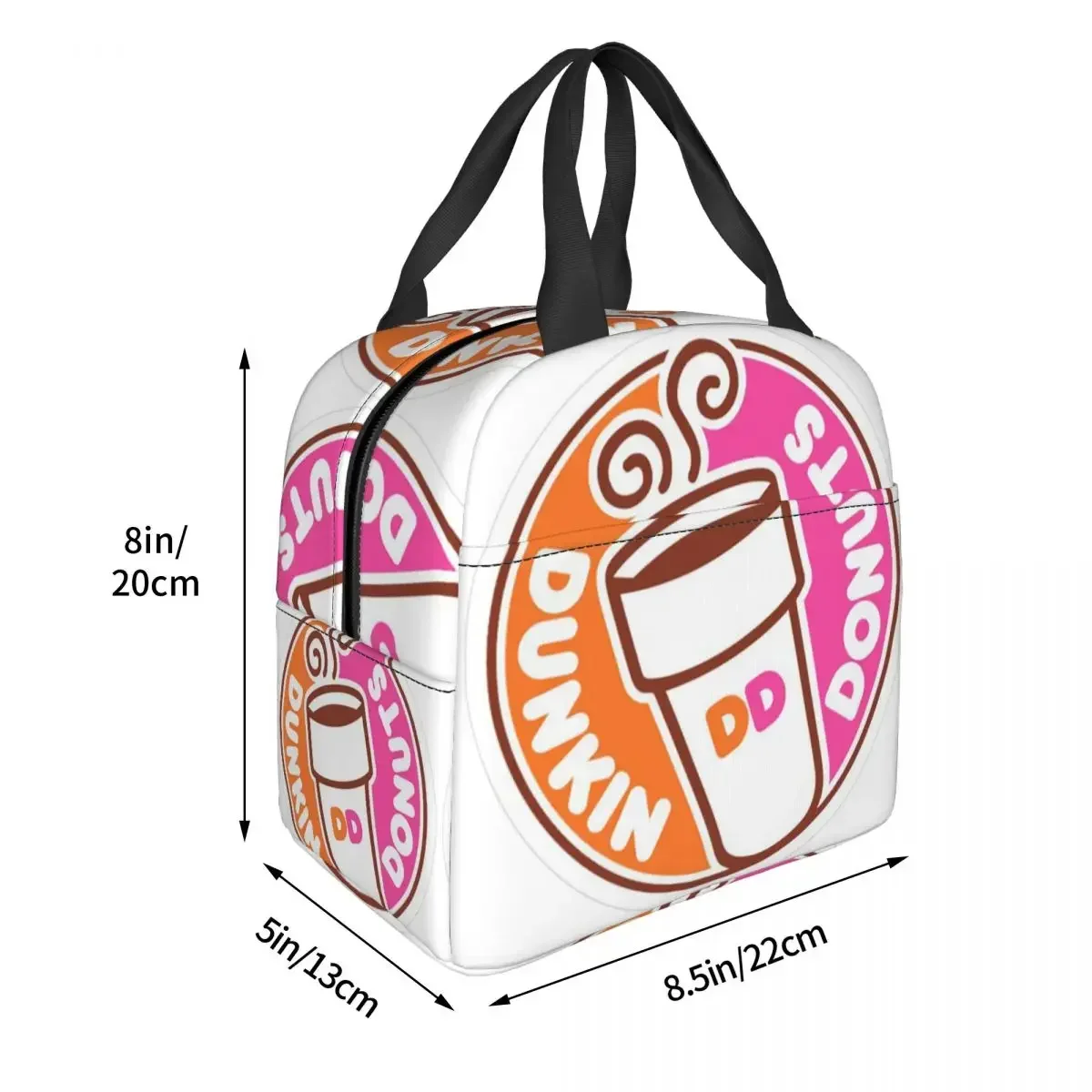 Dunkin Donuts Insulated Lunch Bag for Women Children Portable Food Boxes Thermal Lunch Box Tote view 2