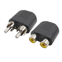 1Pcs Audio 3.5mm Female Plug to 2X RCA Male Jack Stereo Connector Adapter Converter for Speaker