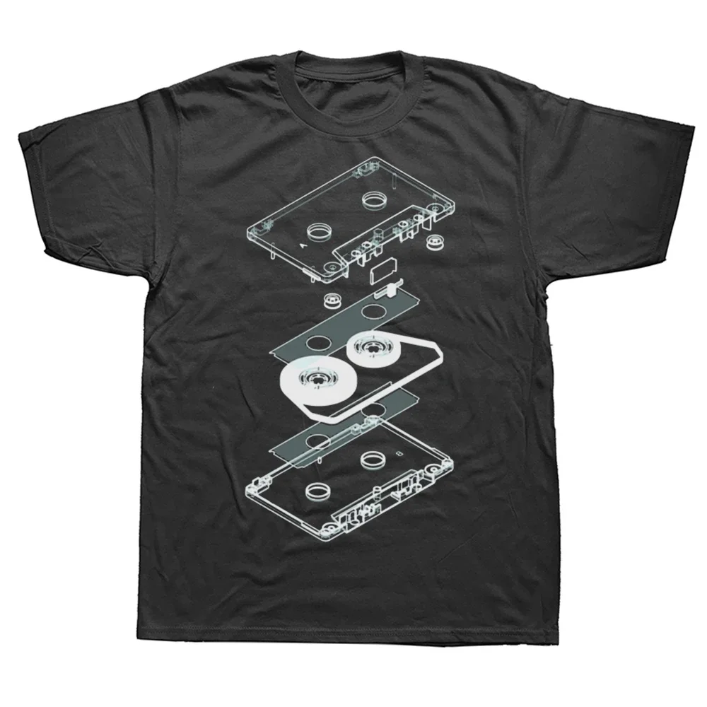 Gifts Summer Style T-shirt Funny Explosion Audio Cassette T Shirts Graphic Streetwear Retro Dj Mc Music Tape Player Cd Birthday