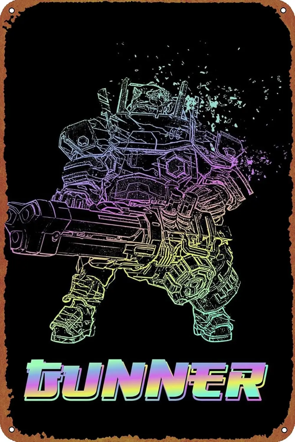 Deep Rock Galactic Gunner Game Poster Retro Metal tin Sign Halloween Tin Sign,Cave,Bar,Club, Home Wall Art Metal Tin Sign 8x12 i