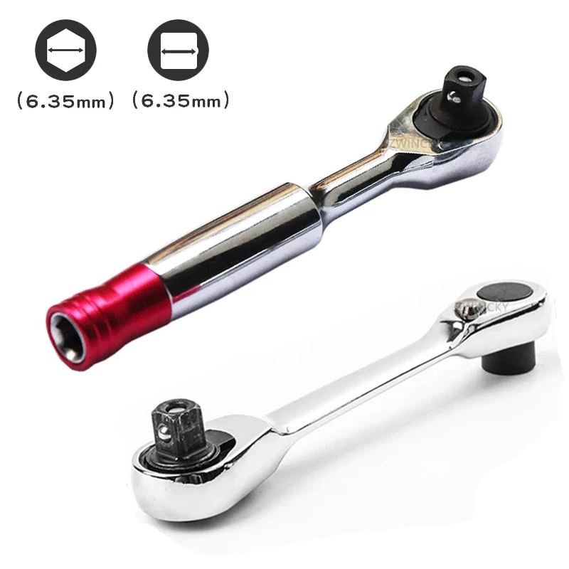 

Mini 2 IN1 1/4 inch 100mm 72 double -end fast socket spine wheel wrench repair tools for vehicle bicycle socket wrench kit tool