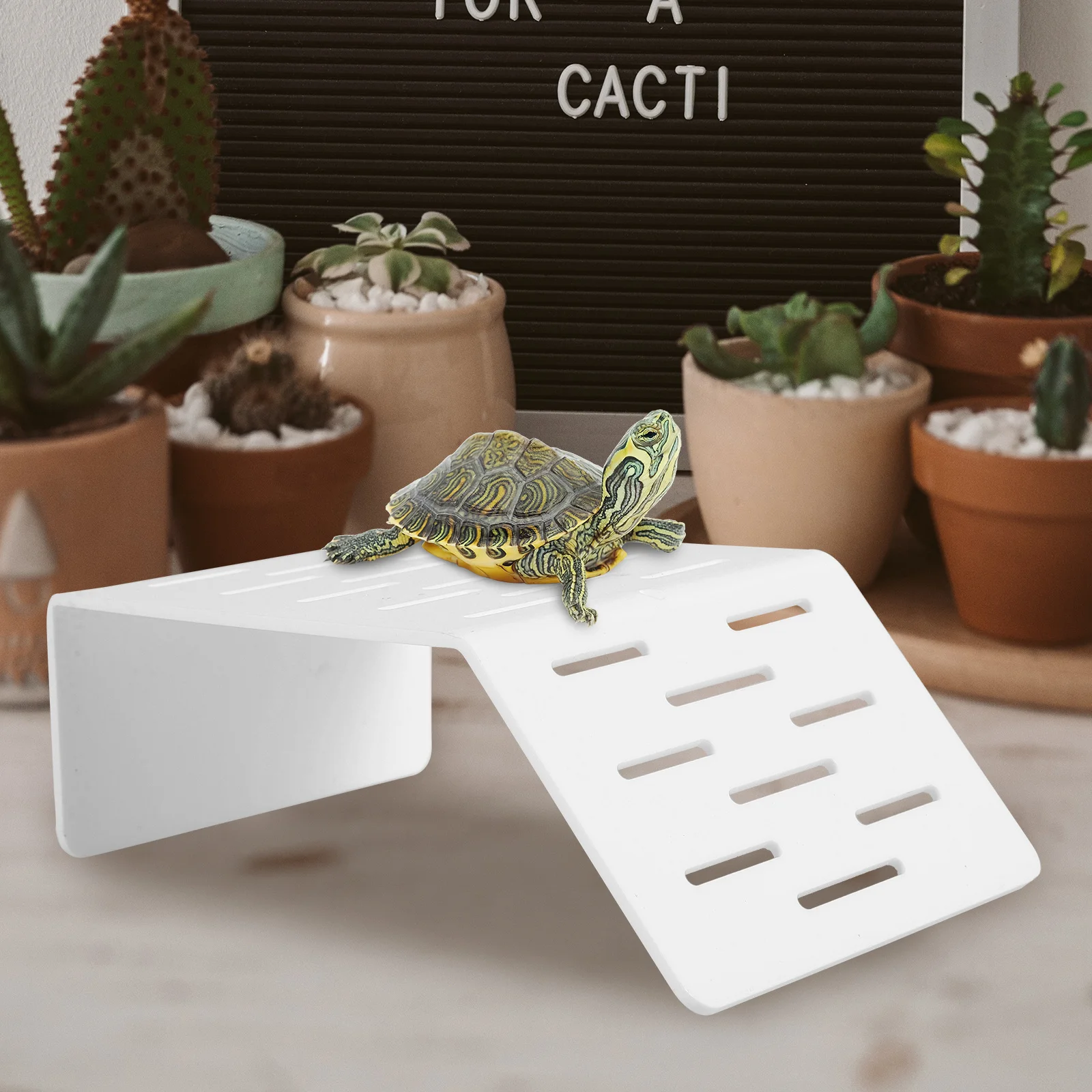 

Turtle Basking Platform Durable Plastic Reptile Ramp Sun Bathing Rest Stand Tank Decoration Supplies