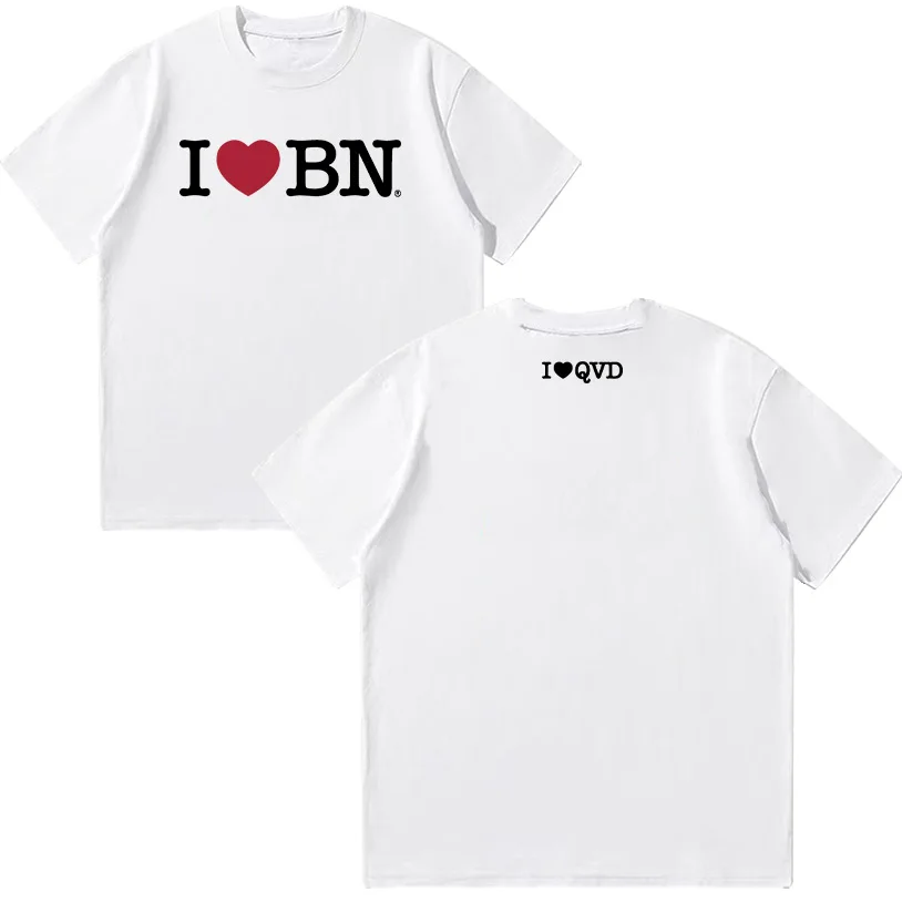 

Quevedo CAMISETA "I LOVE BN" T Shirt Women Y2K T-shirt Summer Cotton Short Sleeve Tops Fashion Breathable Simple Clothing Casual