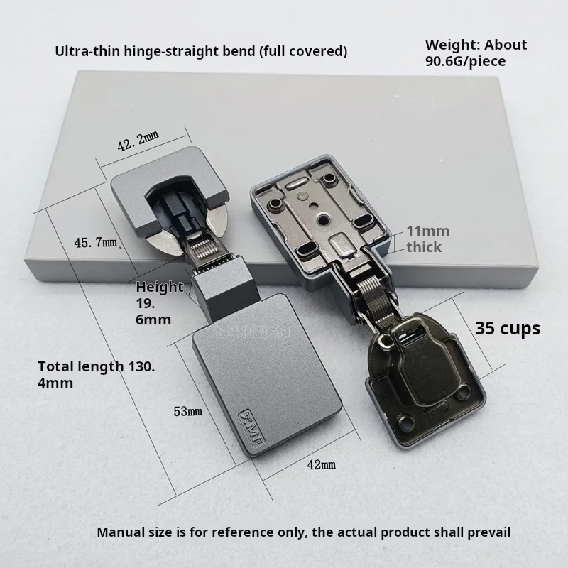New Ultra Thin Hydraulic Hinge High End Furniture 35mm Cup Plate Box Lid Door Hinge Adjustable Damping Wardrobe Door Hinge
