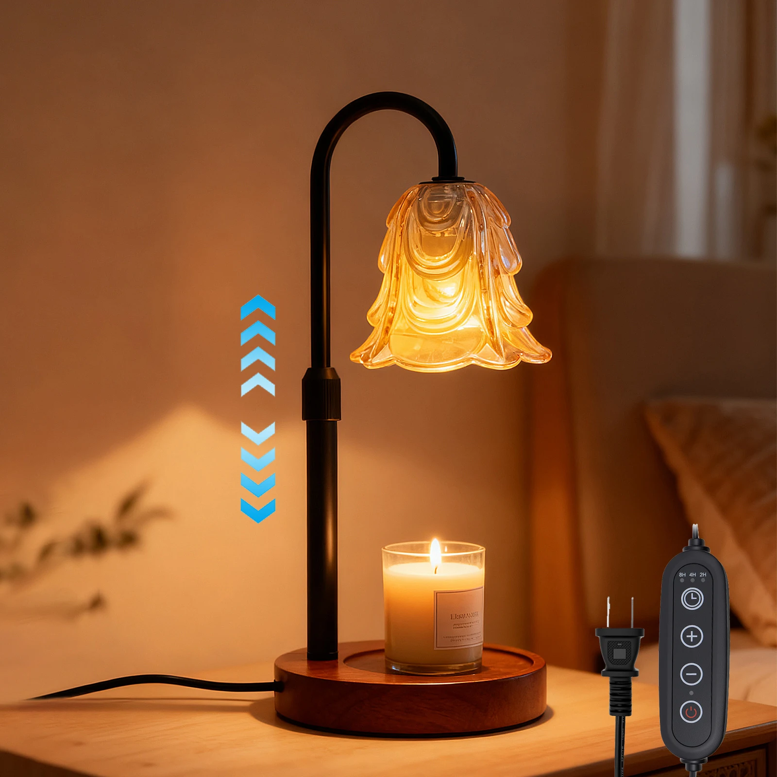 شمعة دفئا مصباح مع الموقت 4 سرعة عكس الضوء زهرة مصباح مصباح من طراز قديم شمعة صينية الروائح ضوء الليل ضوء مكتب ديكور