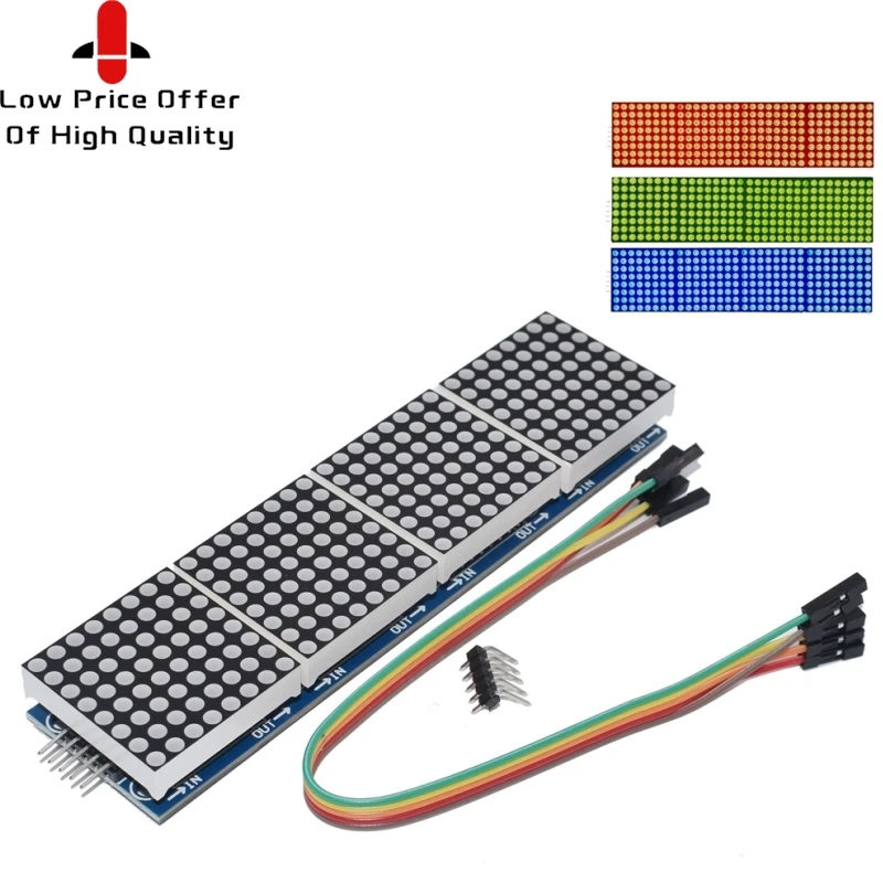 MAX7219 Dot 4 in One Display for Microcontroller Module With 5P Line Amplifier Charging Fm Lora Power Supply Voltage Regulator