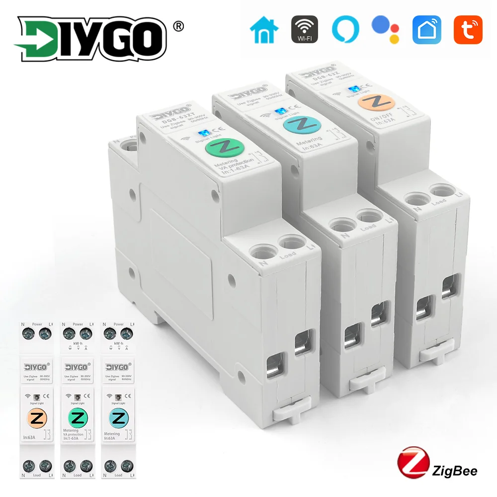 

ZigBee WIFI Smart Switch Home Energy Meter Wireless Remote Control Kwh Metering Circuit Breaker Timer Relay 50/60Hz Smartlife