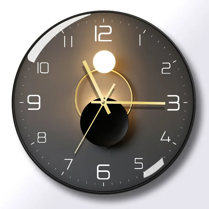 for Modern Simple Wall Clock Living Room Fashion Light and Shadow Art Silent Quartz Clock Personalized Decoration