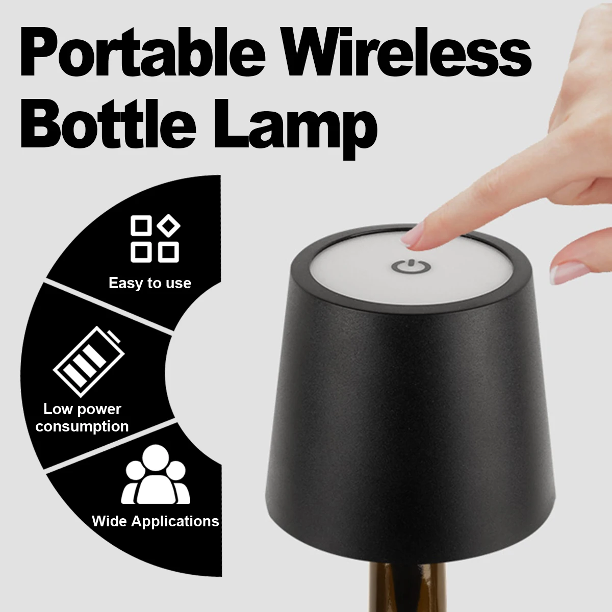 

Wine Bottle Table Lamp Touch Control Modern Wireless Rechargeable Lights Led Dimming With Light Sensor Desktop Top Retro 3 Color