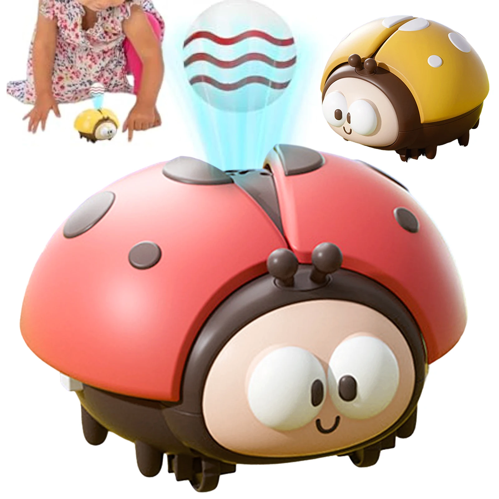 Ladybugs Ball Blower Toy Rechargeable Floating Airball Ladybugs Sensory Fun Interactive Learning Toy For Holiday Birthday Presen