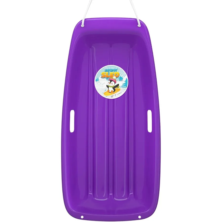 

AGPTEK 35/47 дюймов прочные сани для скоростного спуска для торганов и снега для мальчиков и девочек, взрослых со встроенными ручками и веревкой