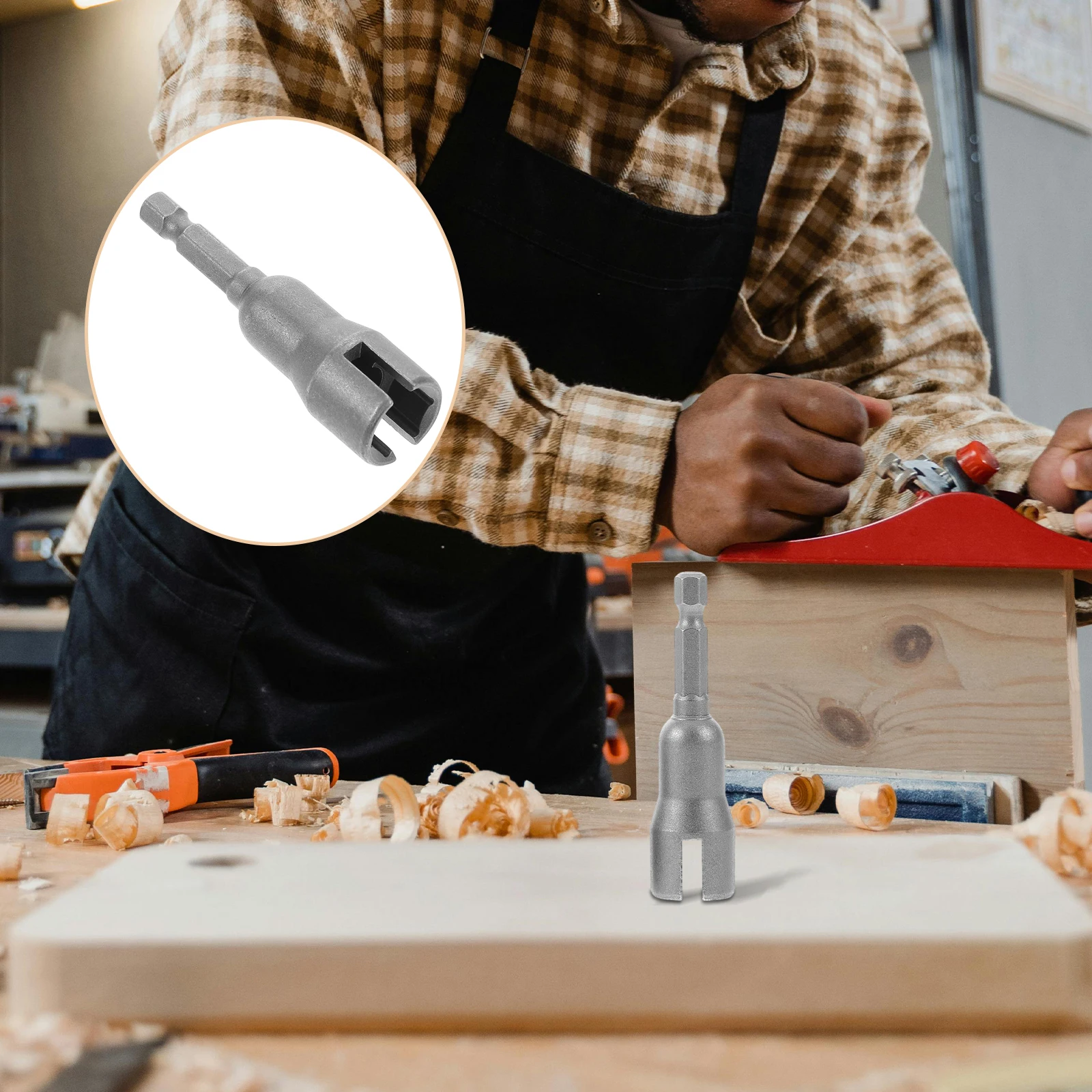 

2pcs Power Wing Nut Driver Socket Wrench Tool Set Metal Drill Bit Shank Panel Nuts Butterfly Socket Compact Hexagonal Compatible