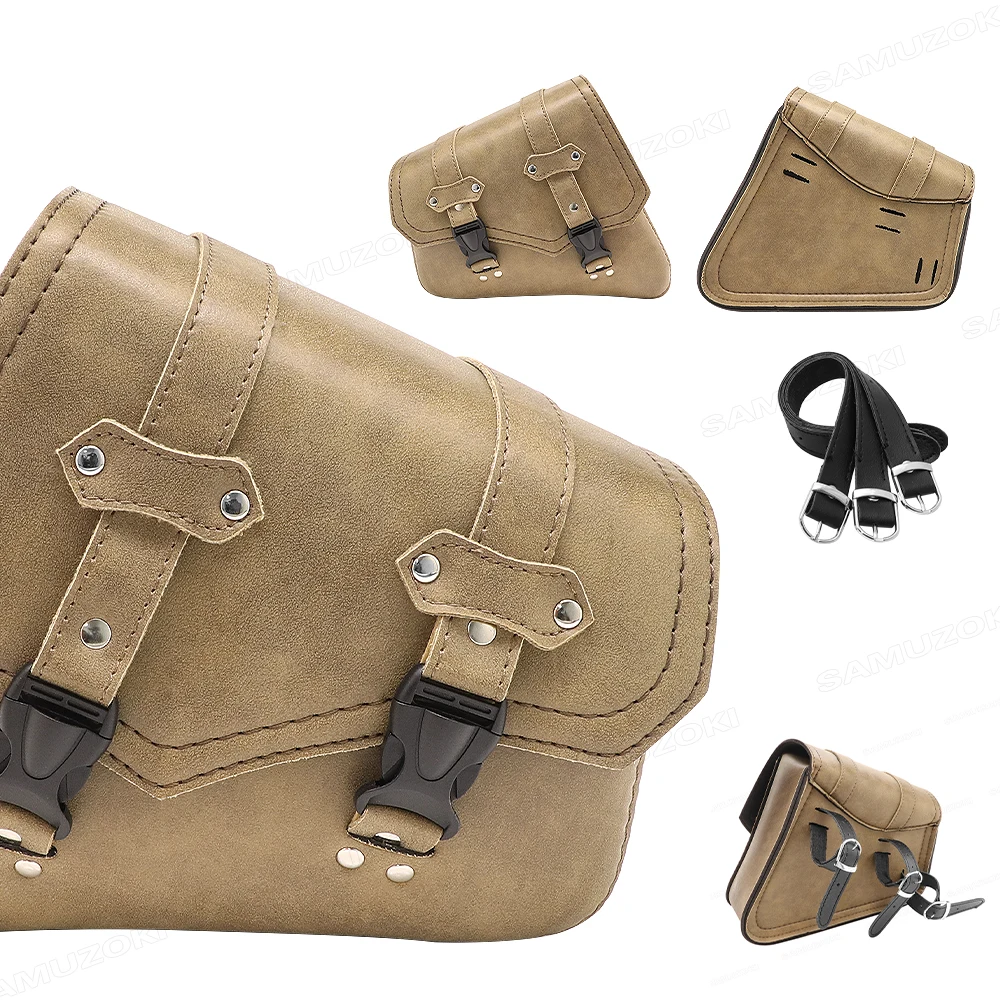 Motorcycle Waterproof Bag Motorcycle Saddle Bags Pu Leather Motorbike Side Tool Bag out door Luggage For Sportster XL 883 1200
