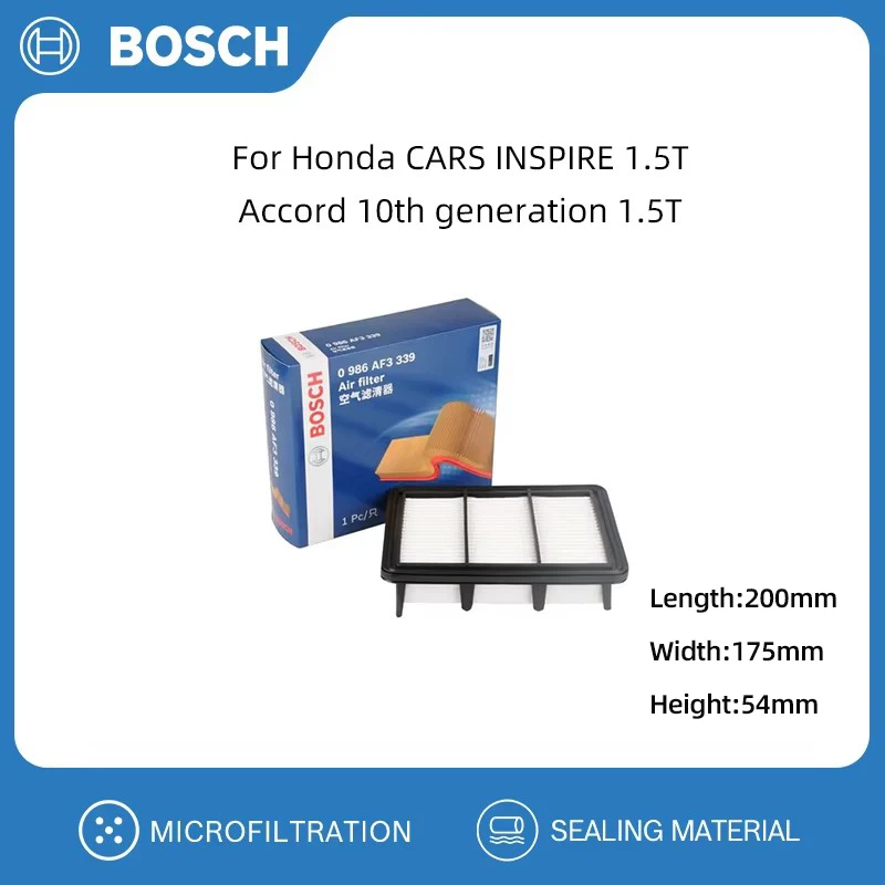 BOSCH Air Filter For Honda CARS INSPIRE 1.5T Accord 10th generation 1.5T Replacement Auto Accessories 172206A0A00