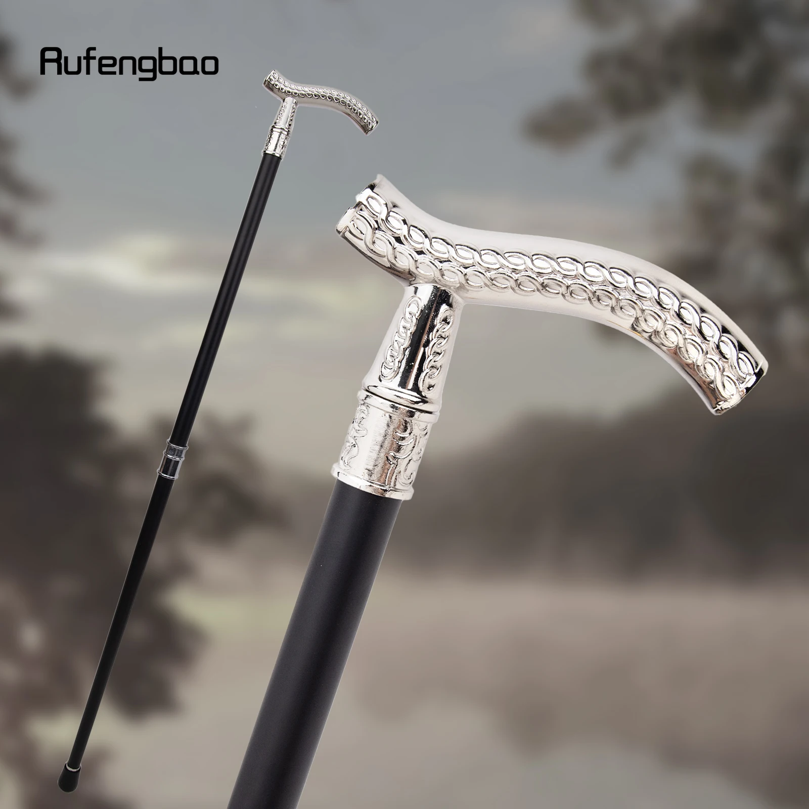 White Flower Wheatear Pattern Luxury Fashion Walking Stick for Party Decorative Cane Elegant Crosier Knob Walking Stick 93cm