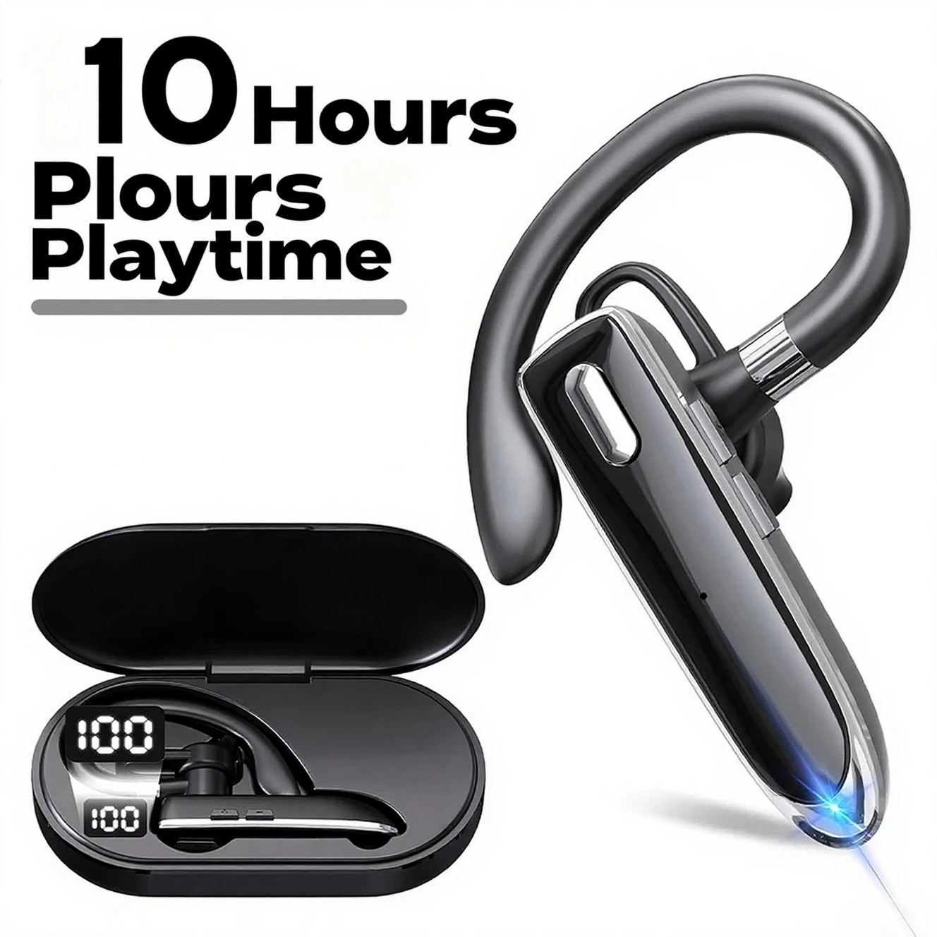 

YYK530 Bluetooth Business Earpiece V5.3 Noise Cancellation Wireless Trucker Handsfree Earphone In Ear 12H Talk Time Headset