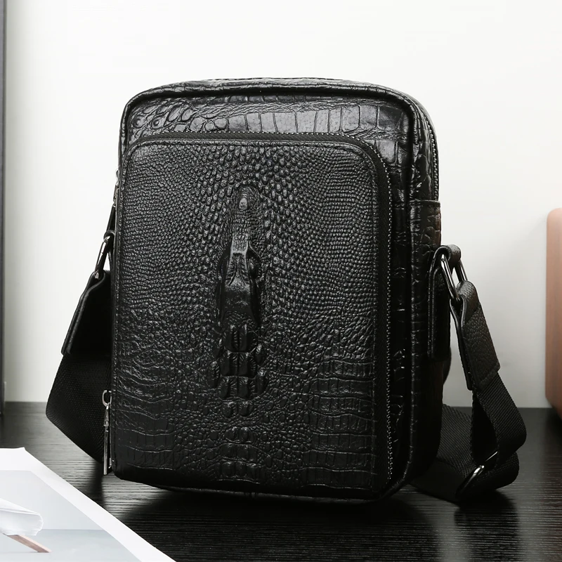 

2025 Новые роскошные мужские сумки из коровьей кожи аллигатора, мужская сумка на плечо, модная сумка через плечо, брендовые сумки-мессенджеры для мальчиков