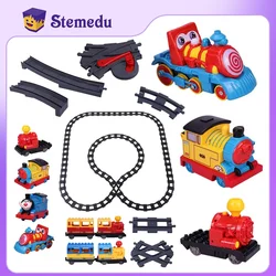 Train Track Straight Curved Rail Creative Accessories Assemble Toys Large Particle Building Blocks DIY For Children Baby Gift