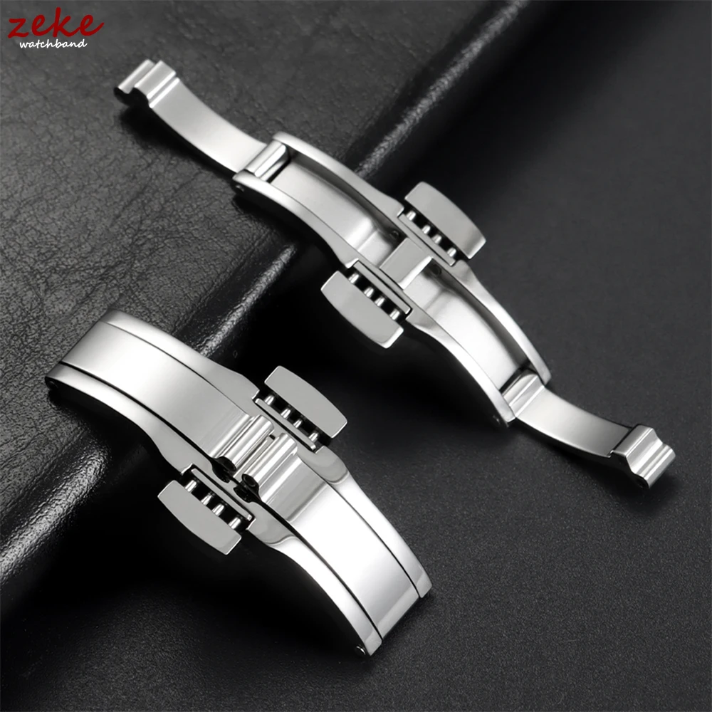 Uhr Zubehör Doppel Push Automatische Schmetterling Armband Schnalle Stahl Faltschließe Metall Männer Frauen Uhr Taste für Tissot