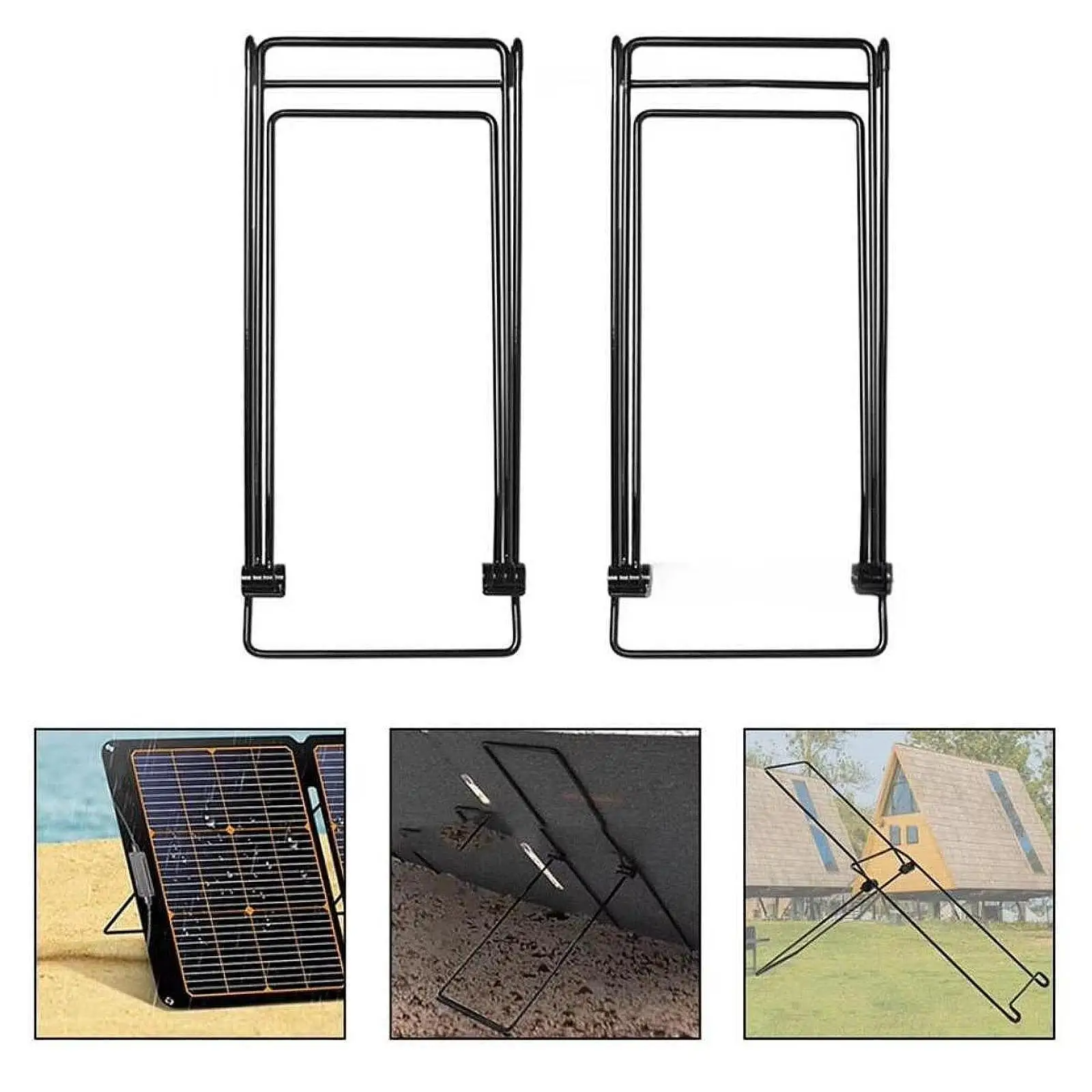 Solar Panel Brackets Mount Foldable High Carbon Steel Wear Resistant Outdoor Board Holder for Travel