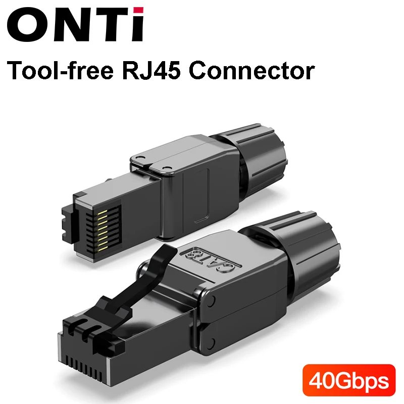 ONTi RJ45 8P8C Unshield Shielded Field Connector - RJ45 Termination Plug for Cat.6/6A/7 23AWG Solid Installation Cable