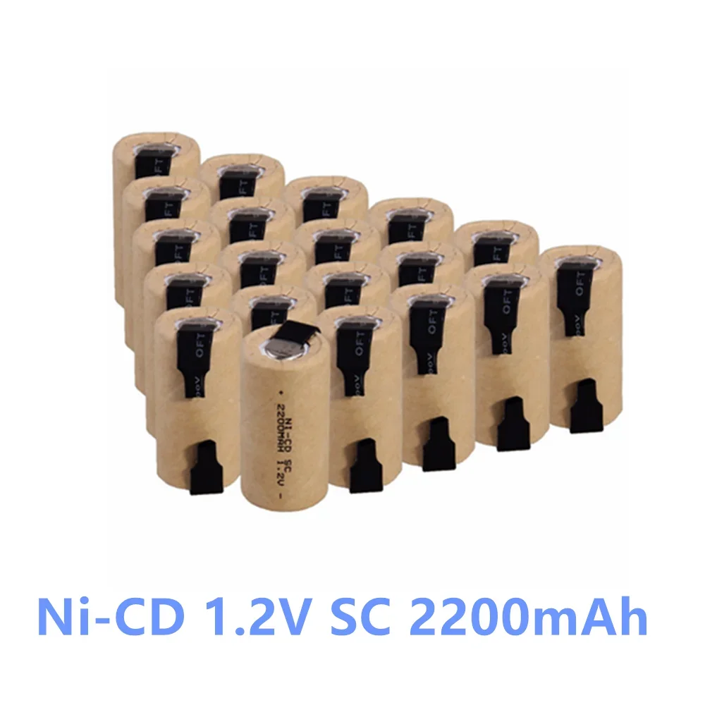 Nickel Cadmium NI-CD SC 2200mA Nickel Hydrogen NI-MH SC2200mAh 1.2V Battery, Used for Vacuum Cleaners, Hand Drills, Etc