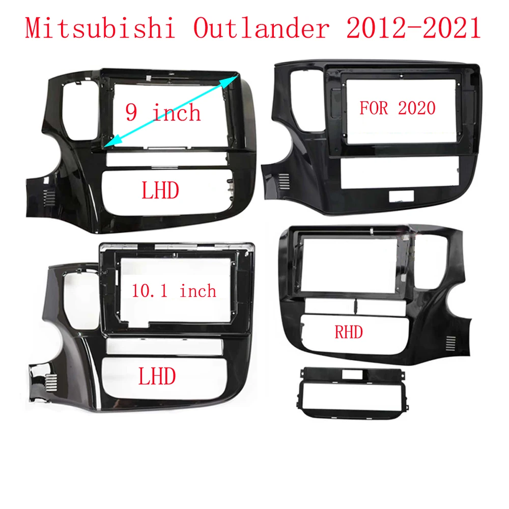 9/10.1 inch 2 Din Car Stereo Radio Fascia Panel For Mitsubishi Outlander 2012-2020 2021 Audio Frame Cover Trim Kit Face Bezel