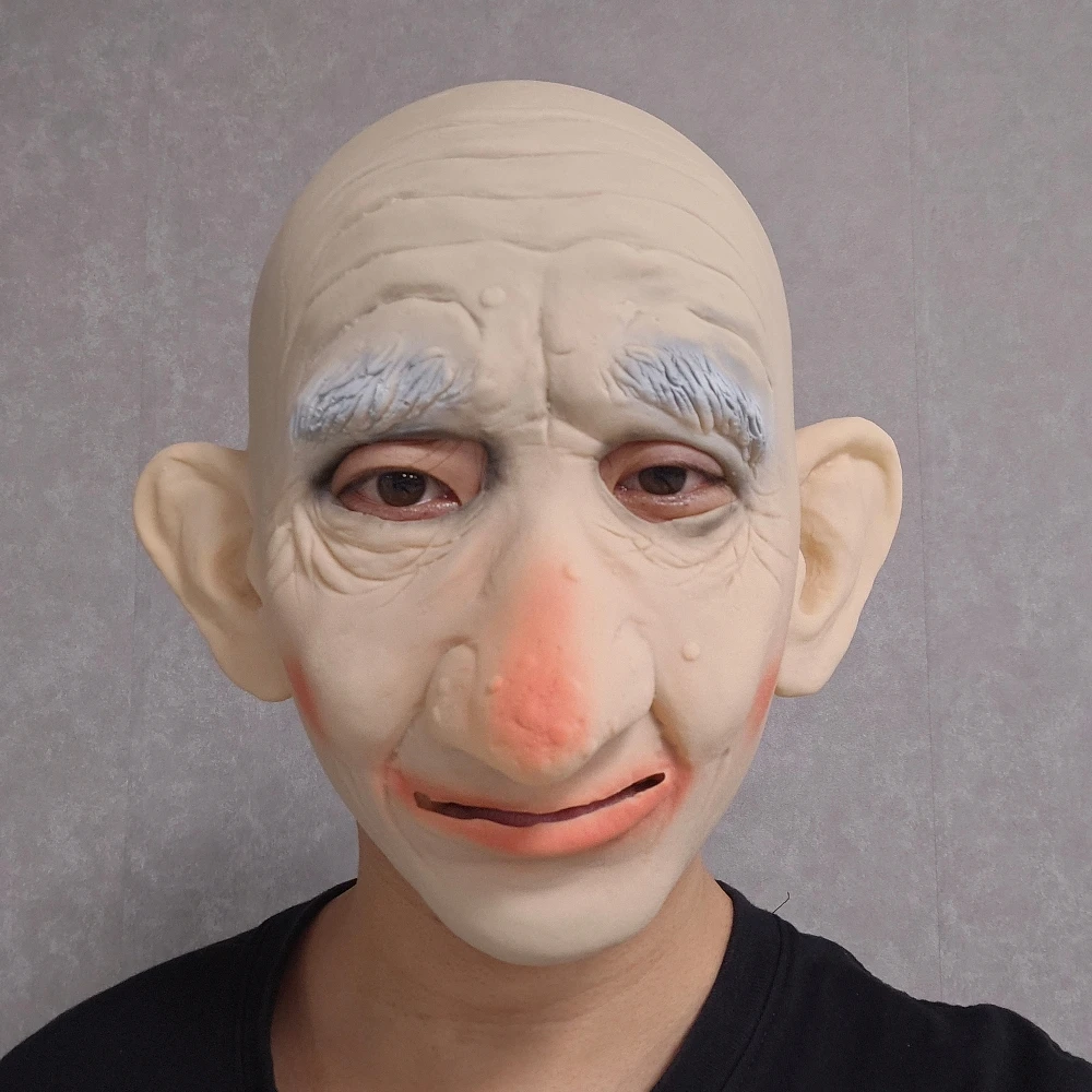 

Реалистичная маска старика, лысая красная маска с морщинами на всю голову, маскарадный костюм на Хэллоуин, реквизит для косплея, вечеринки, карнавала, шоу