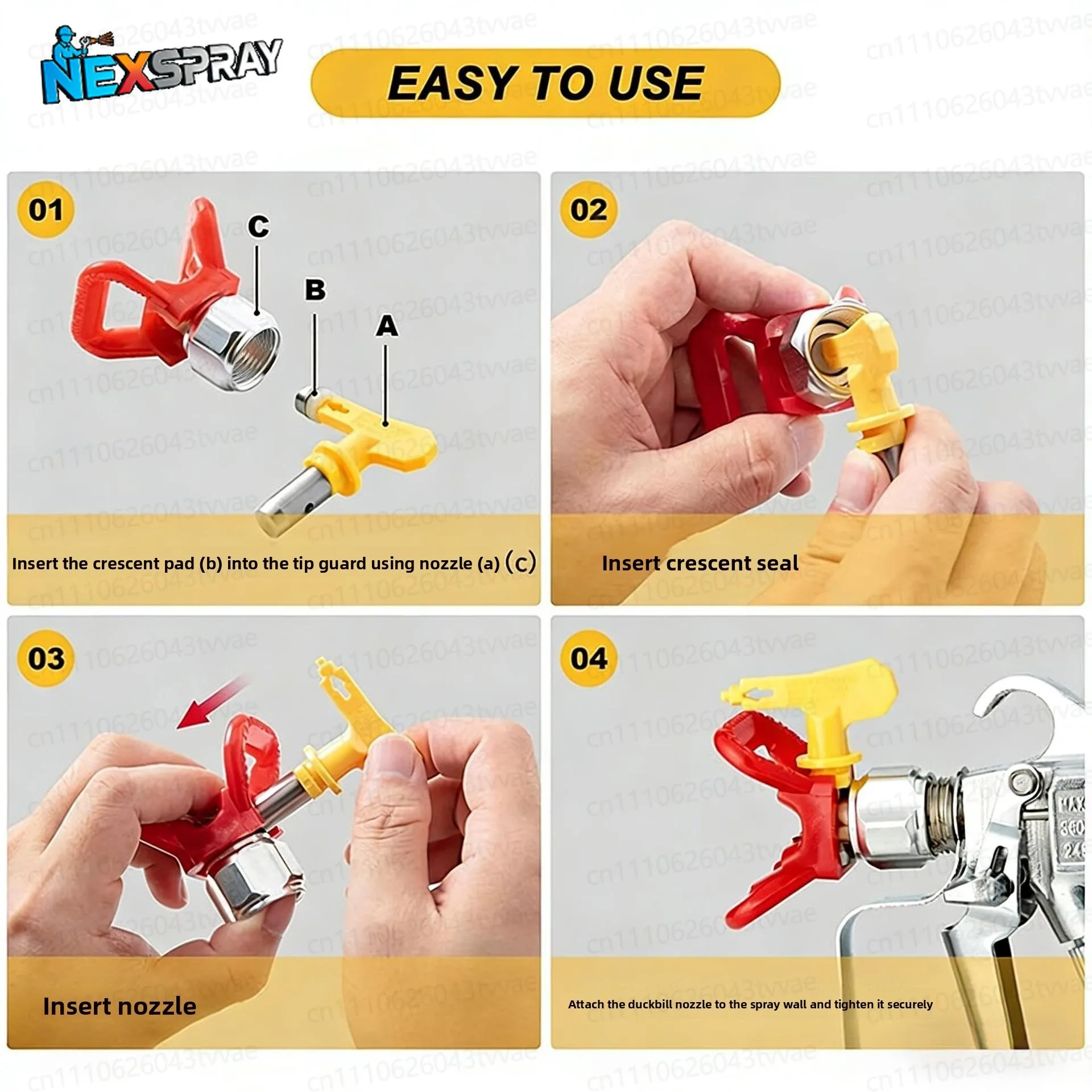 Sprayer Nozzle Set,Duckbill Seat Filter Nozzle,Multiple Models Optional High-pressure Airless Sprayer Accessories