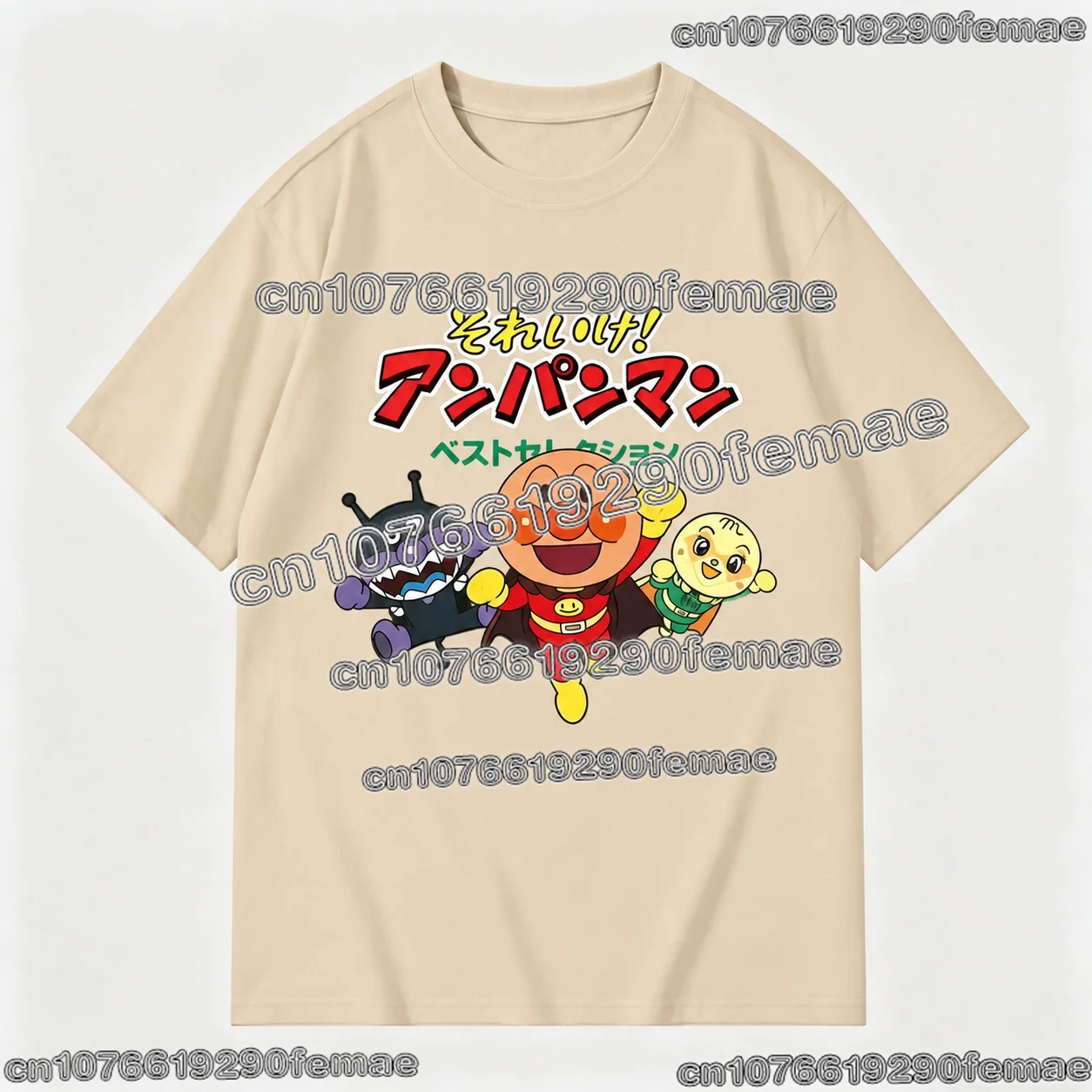 Niedliches ANPANMAN-Cartoon-Print-T-Shirt für Kinder, Unisex, Sommer, lässiges T-Shirt, kurzärmelig, mit grafischem Motiv, Rundhalsausschnitt, Streetwear, bequemes Oberteil. – Detail 7