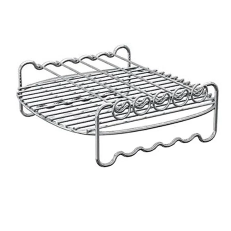 A53I Rack for Airfryers Household Air Fryer Double-Layer Air Fryer Rack Grill Barbecue Supplies Five-Needle Round