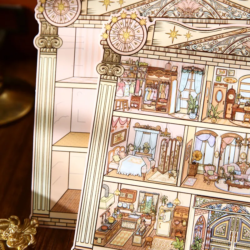 Mr. Paper 3Pcs/Pack Vintage Apartment Scene Sticker Set Starlight Mansion For Journal Scrapbooking DIY Decoration - view 3