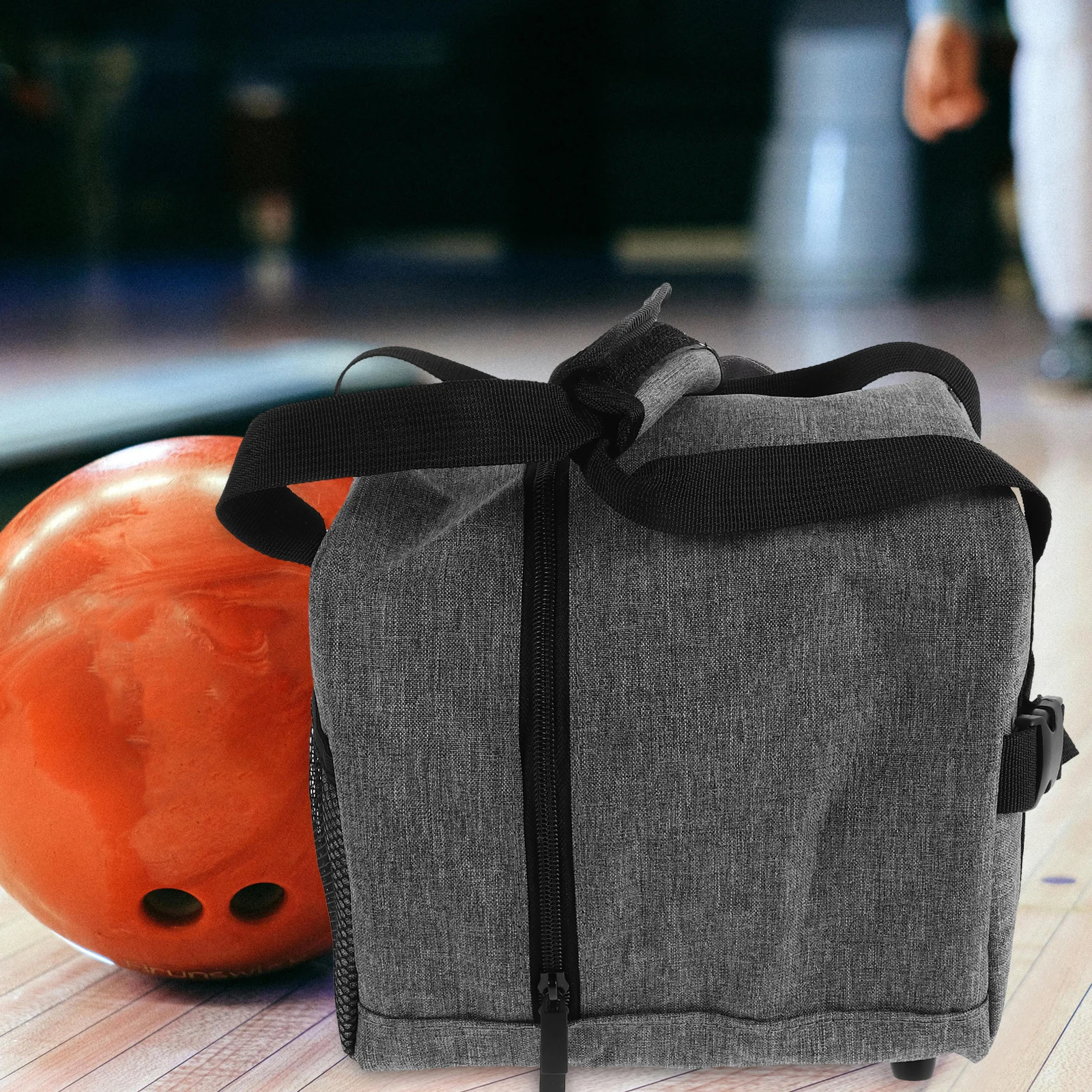 

Stylish Single Ball Bowling Bag Padded Holder Shoulder Strap Multiple Pockets Single Ball Bowling Bag Food Take Out Carrier