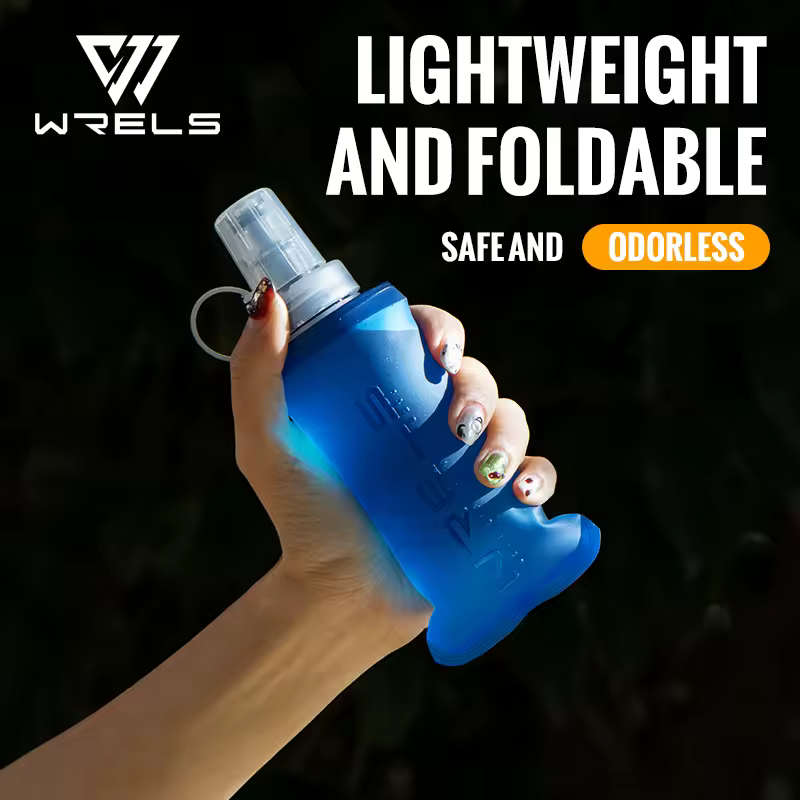 WRELS Folding Collapsible Water Bottle Running Water Bottle Soft Flask TPU BPA-Free Camping Hiking Travel Folding Water Bottle - Image 7