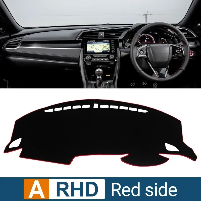 

For Honda Civic 10th Gen FC FK 2016 2017 2018 2019 2020 Car Dashboard Cover Mat Sun Shad Avoid Light Pad Instrument Panel Carpet