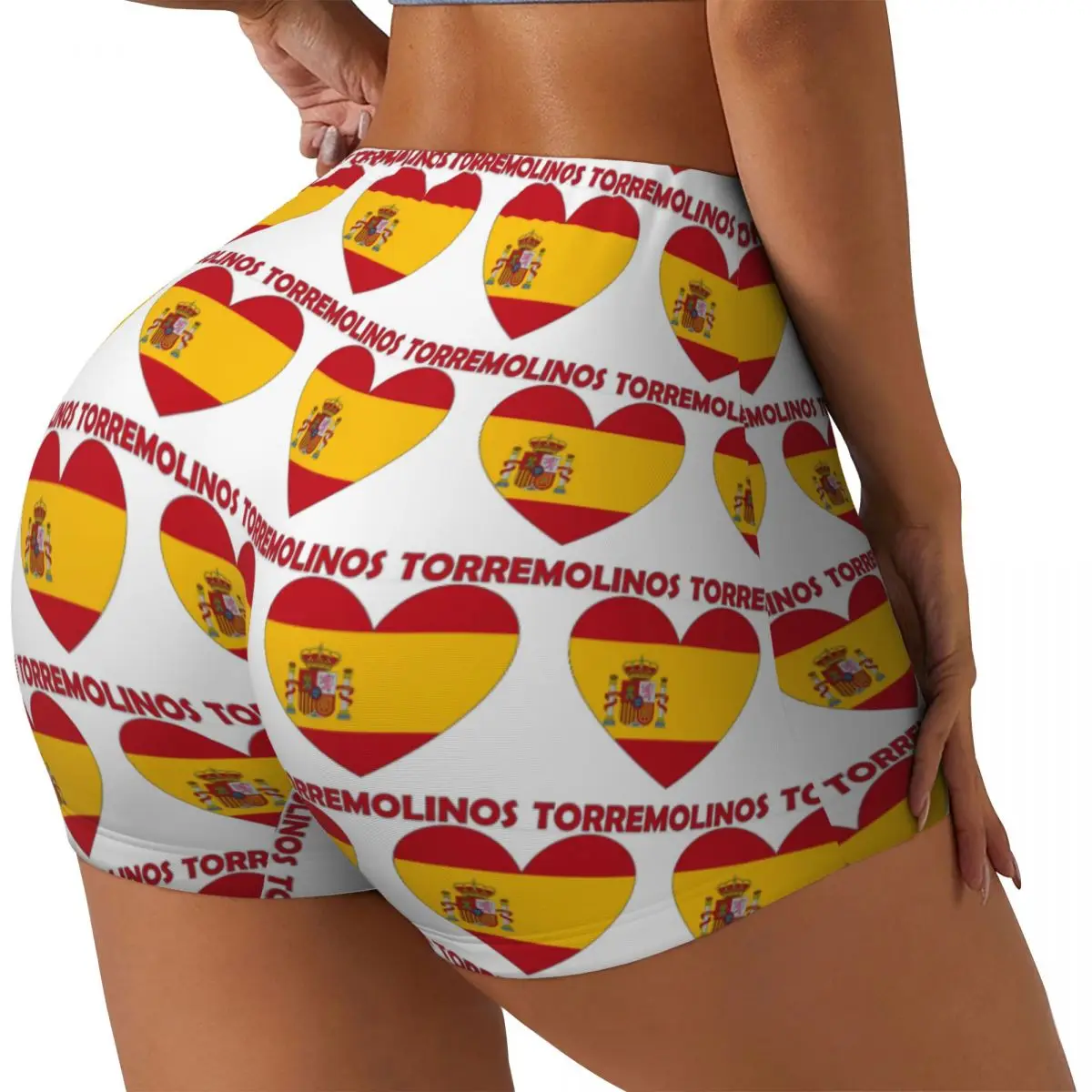 

Пользовательские сердечные флаги Love Torremolinos Испания женские шорты для бега в тренажерном зале спортивные шорты для волейбола байкерские шорты для йоги